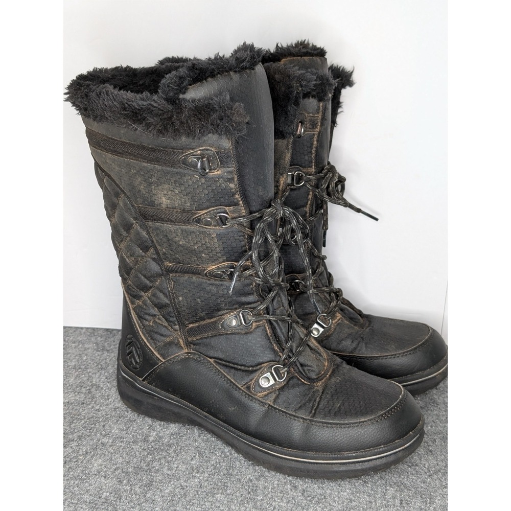 Banff Trail Waterproof Women's Snow Boots Size 9 Black Lace Up